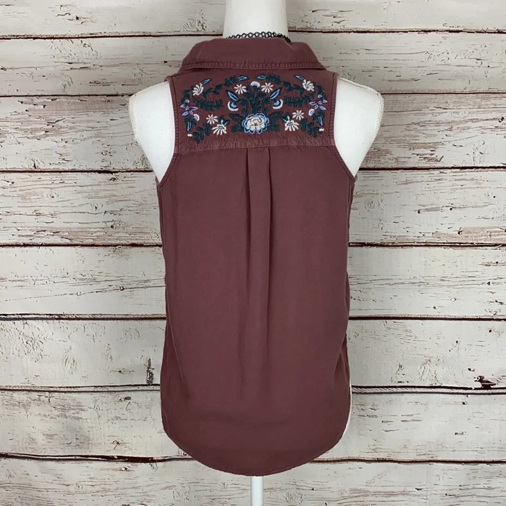 MUDD Purple Button Up Tank Small - Picture 4 of 10